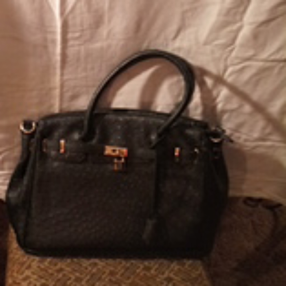 Lock & key Ostrich leather bag